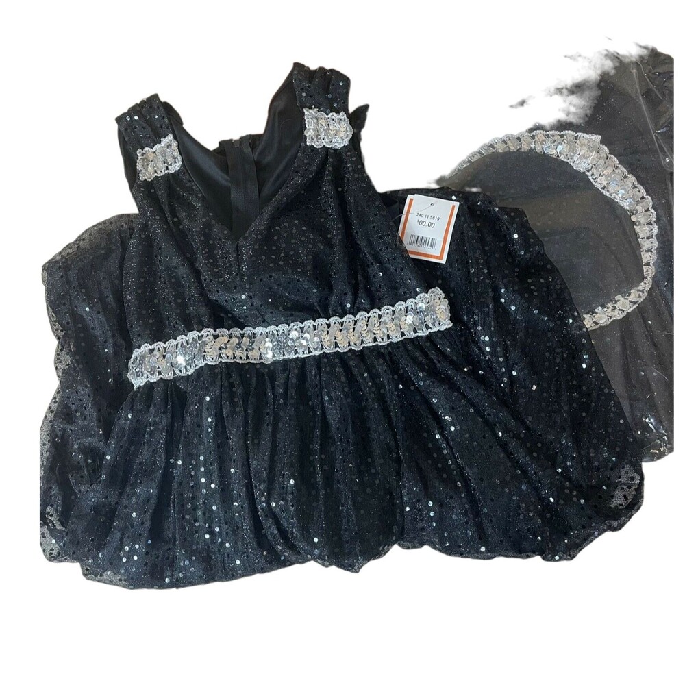 Women's Halloween Glitz Witch Costume with Dress and Hat - Size Medium